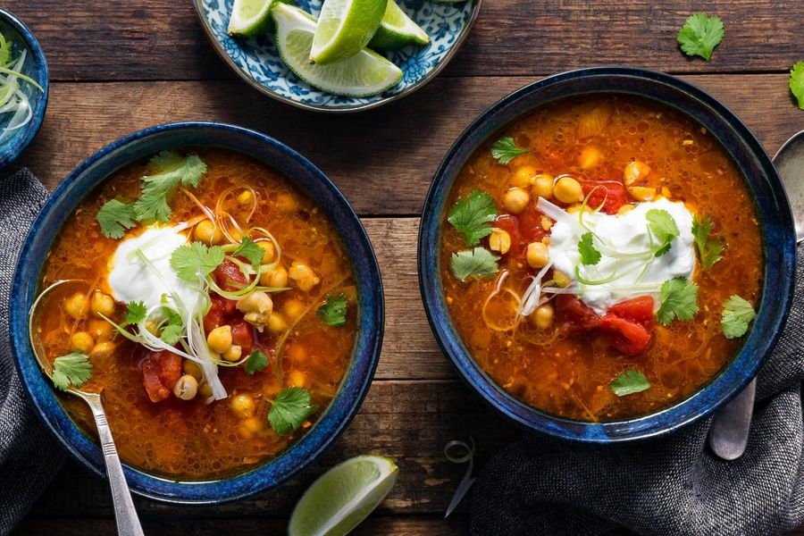 Burmese chickpea-tomato soup with lemongrass