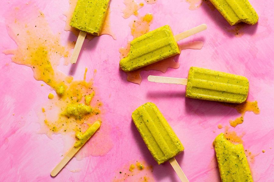 Fresh Pineapple Kale Pops with Turmeric