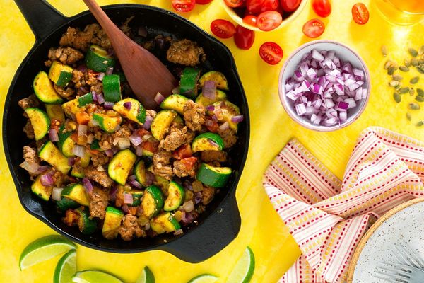Tex-Mex turkey skillet with green chiles and tomatoes