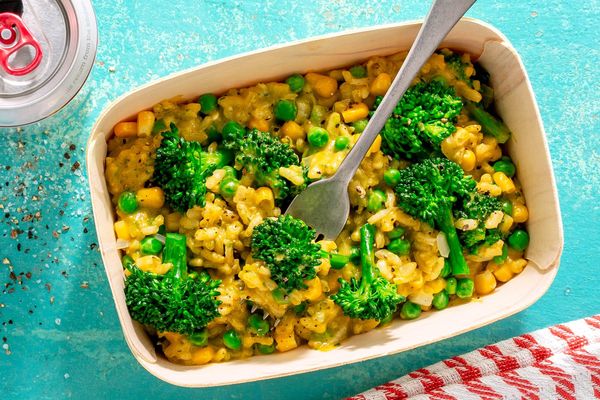 Sweet pea and broccoli risotto