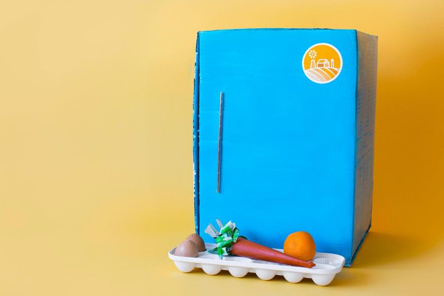 Turn your Sun Basket box into a Make-Believe Refrigerator