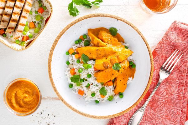 Butter chicken with basmati rice pilaf