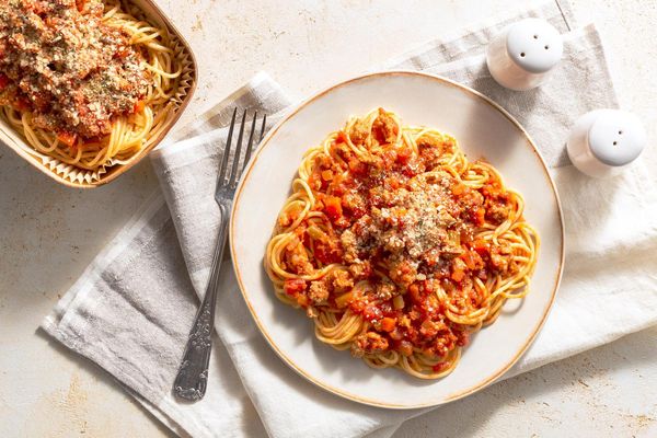 Turkey Bolognese with spaghetti