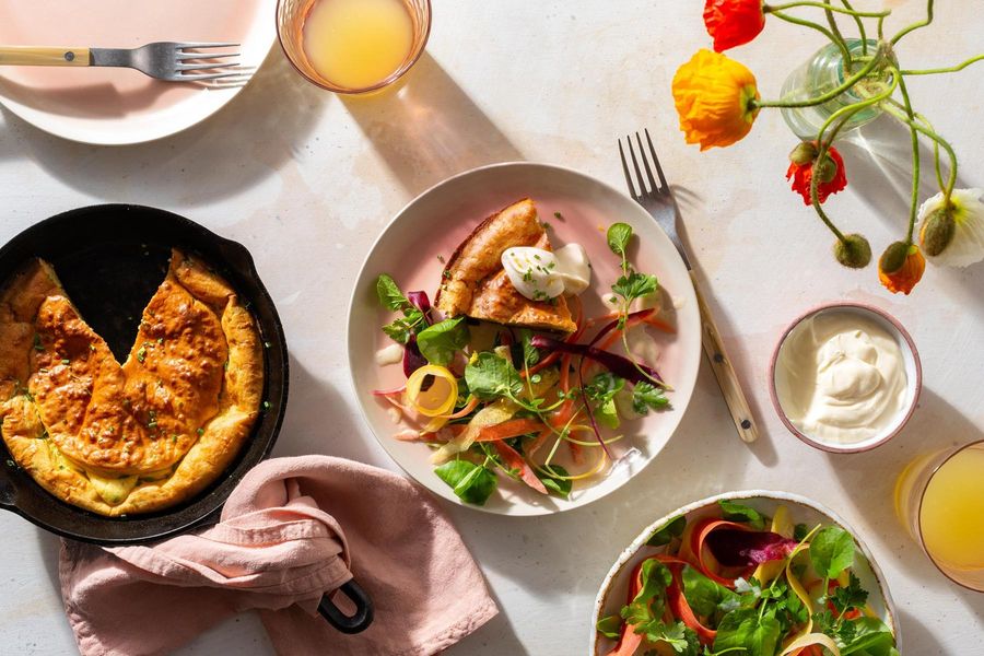 This Gluten Free Dutch Baby with Fresh Chives is #brunchgoals