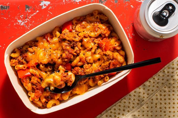 Turkey chili mac with cheddar