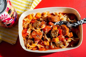Hungarian beef and andouille goulash