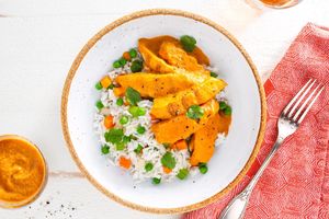 Butter chicken with basmati rice pilaf