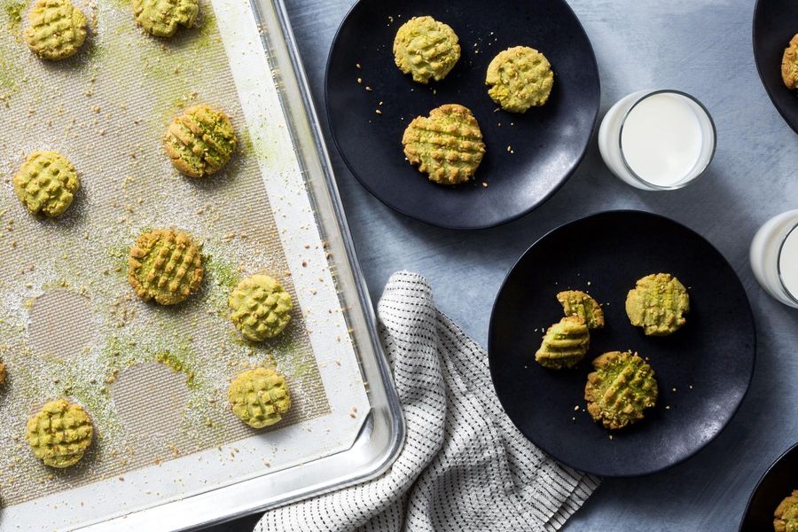 Moroccan Ghriba Almond-Matcha Cookies Recipe