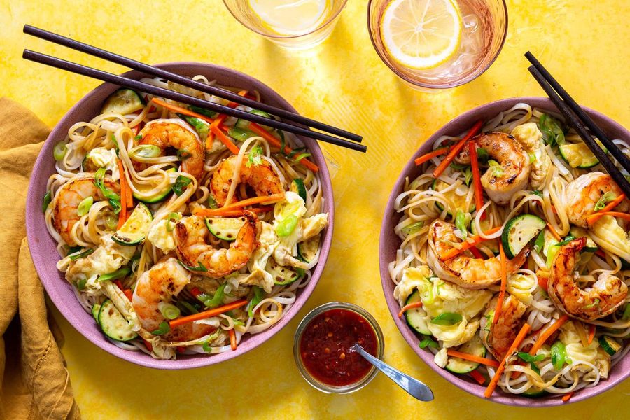 Malaysian stir-fried hawker noodles with shrimp
