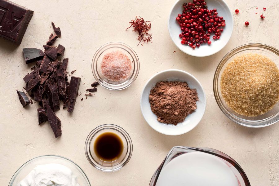 Our Good-For-You Hot Chocolate with Coconut Milk, Pink Peppercorns, and Saffron
