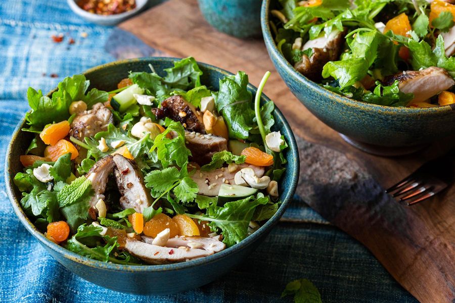 Southeast Asian chicken salad with sesame-lime dressing