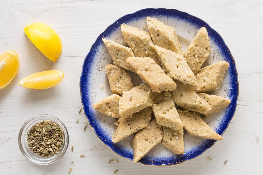 Olive Oil-Fennel Seed Shortbread & Almond-Tahini Cookies