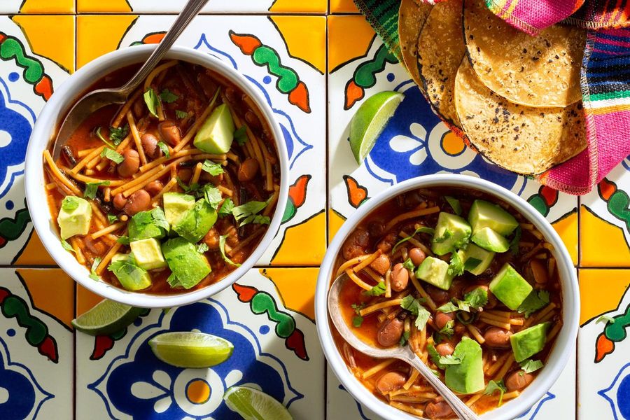 Mexican toasted noodle soup inspired by Lola’s sopa de fideo