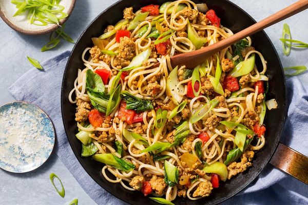 Burmese Shan noodles with pork and bok choy