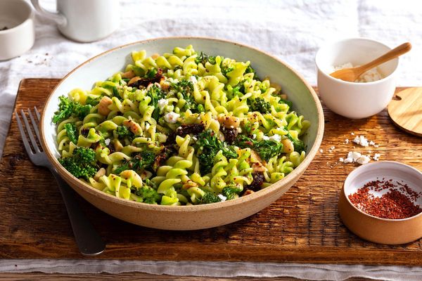 Fresh fusilli with broccoli rabe and ricotta salata