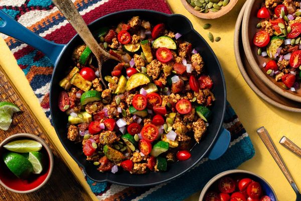 Tex-Mex turkey skillet with green chiles and tomatoes