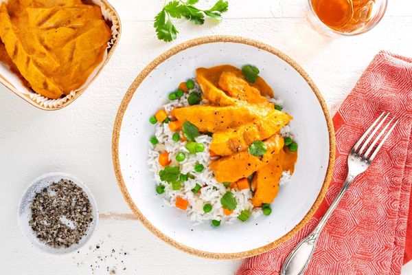 Butter chicken with basmati rice pilaf