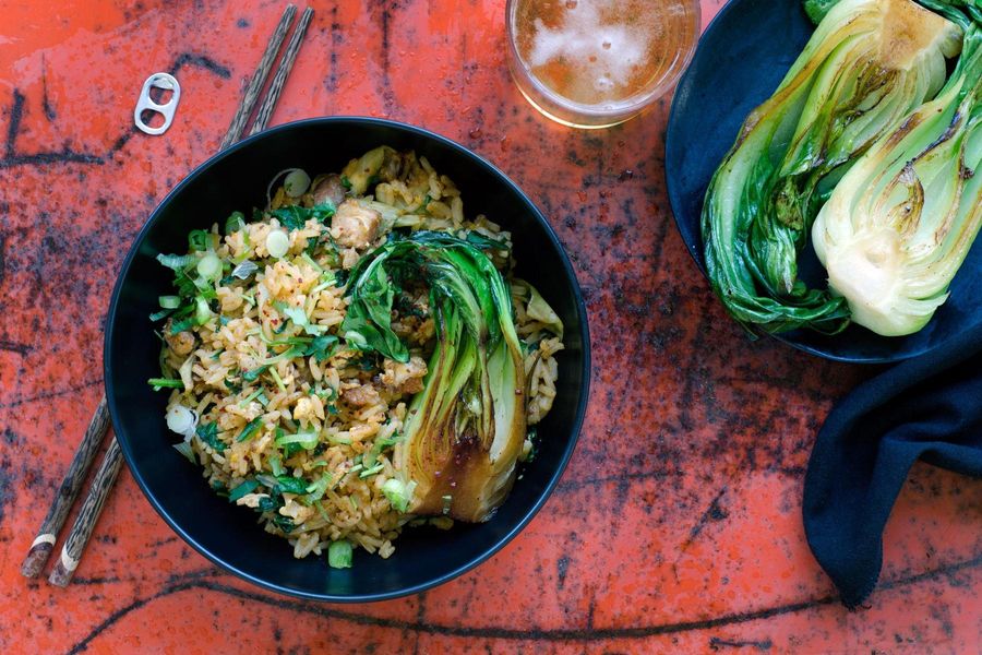 Pork belly and kimchee fried rice 