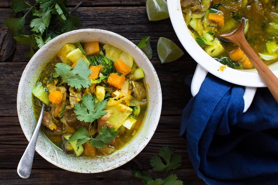 Burmese pork and vegetable stew with lemongrass