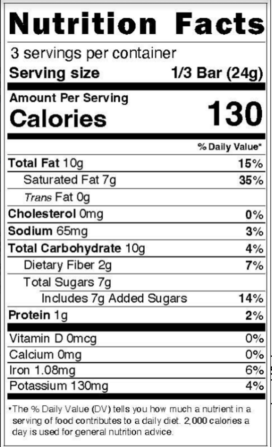 Chocolate Cake Cocoa Truffle Bar Nutrition