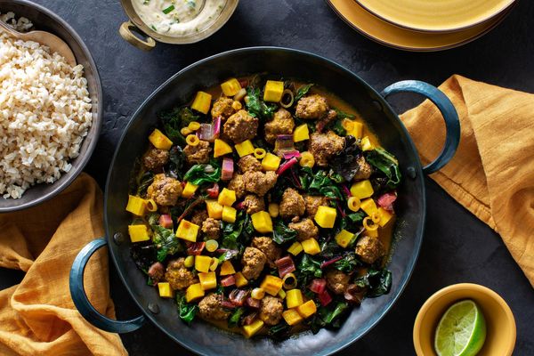 Indian beef keema with parsnip, chard, and scallion yogurt