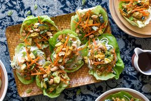 Thai turkey lettuce cups with rice noodles
