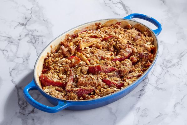 Ginger-Pear Crisp with Walnut-Oat Topping