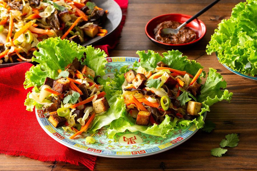 Mu Shu Lettuce Cups with Braised Tofu and Wood Ear Mushrooms Sun Basket