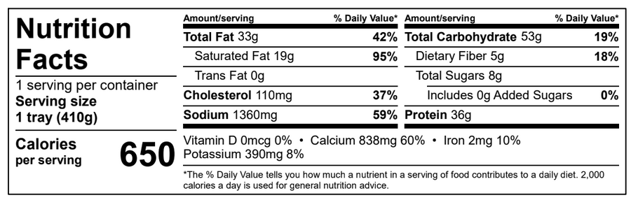 Broccoli mac and cheese Nutrition