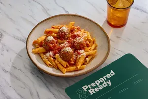 Italian Beef Meatballs with Penne & Tomato-Basil Sauce