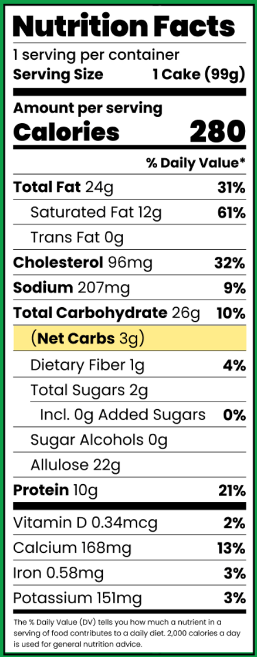 Key Lime Pie Cheesecake (2 count) Nutrition