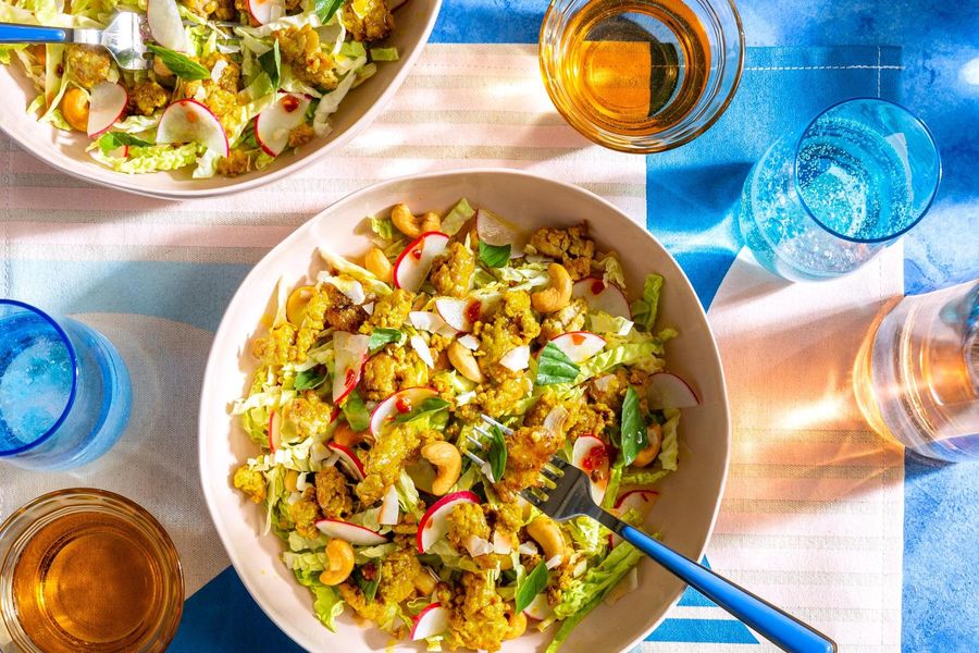 Thai salad with cabbage, basil, and your choice of protein