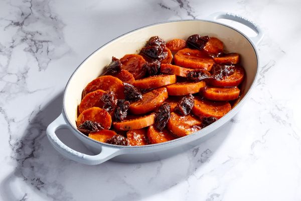 Citrus & Spice Candied Yams with Sticky Plums