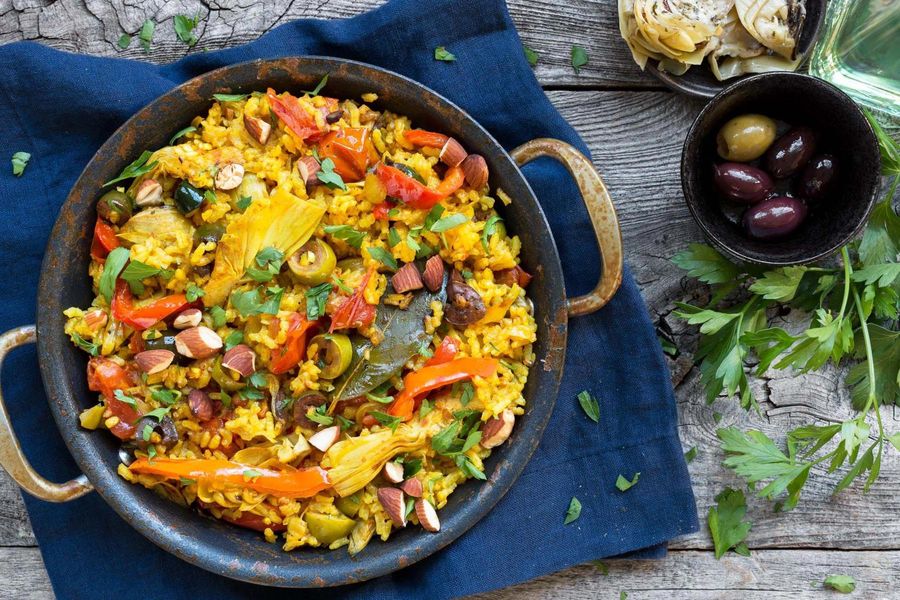 Summer vegetable paella