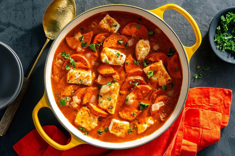 Jamaican Fish Soup with Sweet Potato, Coconut Milk, and Pumpkin Puree ...