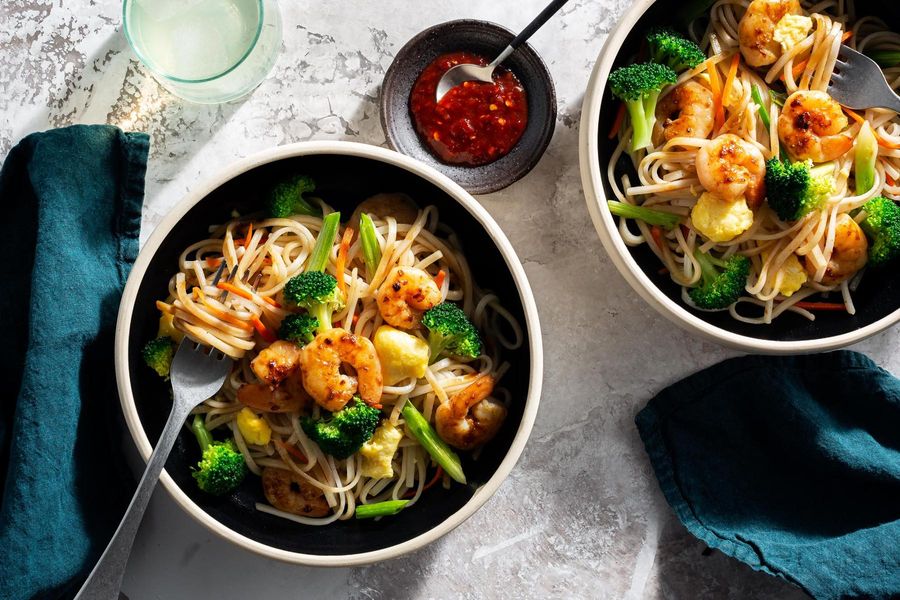 Malaysian StirFried Hawker Noodles with Shrimp Sun Basket