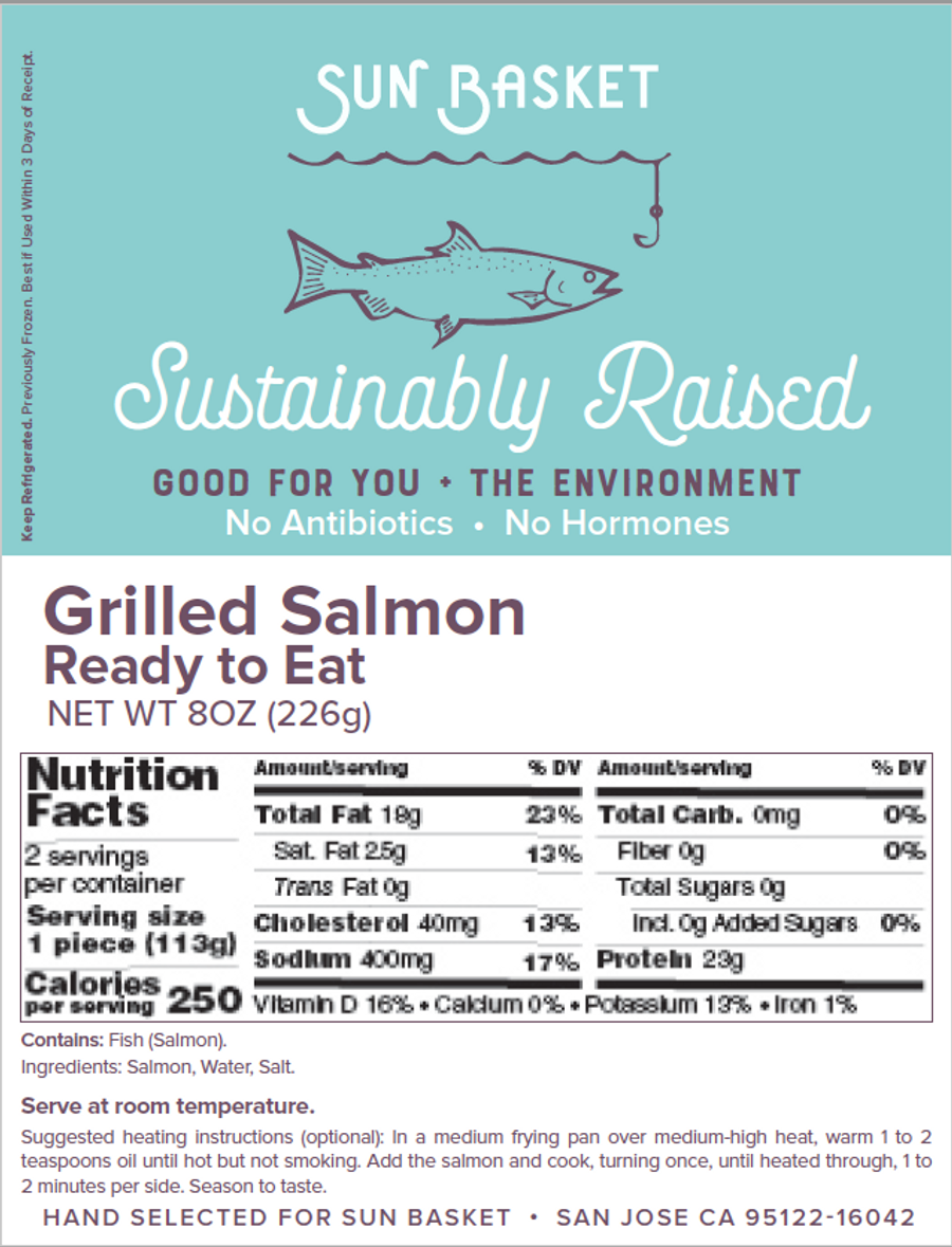 Sustainably raised grilled salmon fillets (2 count) Sun Basket