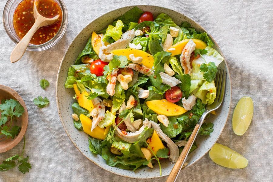 Mango chicken salad with Asian ginger dressing