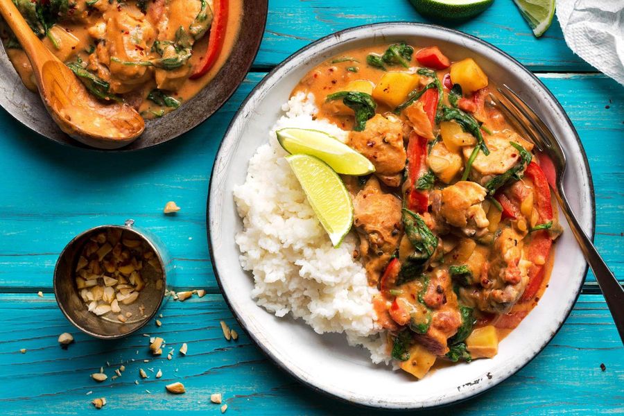 Senegalese chicken and peanut stew with broken rice