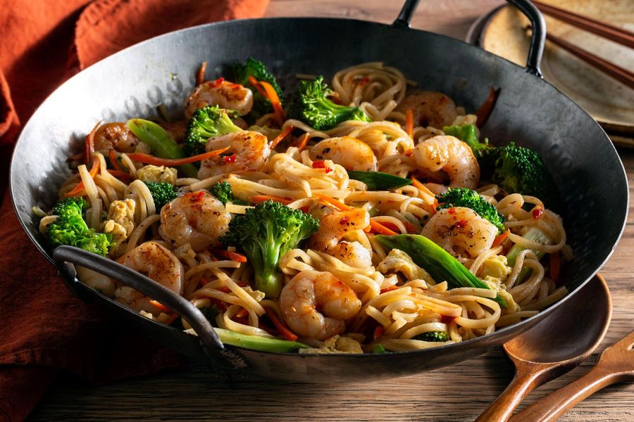 Malaysian StirFried Hawker Noodles with Shrimp Sun Basket