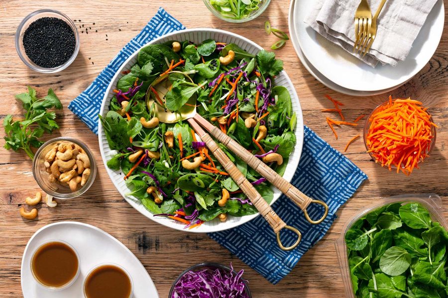 Organic rainbow Asian salad for 2