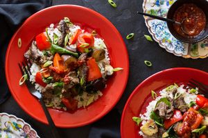 Chinese five-spice steak stir-fry with cauliflower “rice”