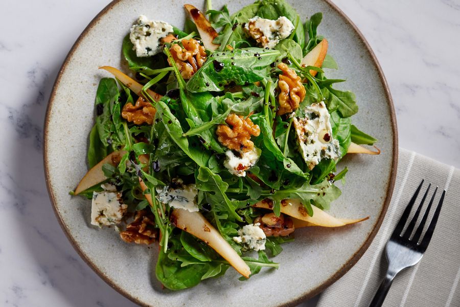 Pear Walnut Salad with Pomegranate Vinaigrette