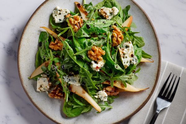 Pear Walnut Salad with Pomegranate Vinaigrette