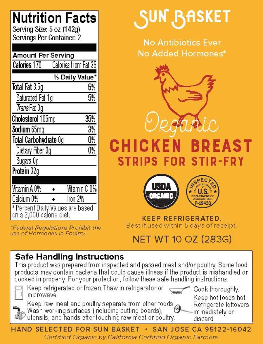 Organic Boneless Skinless Chicken Breast Strips Nutrition