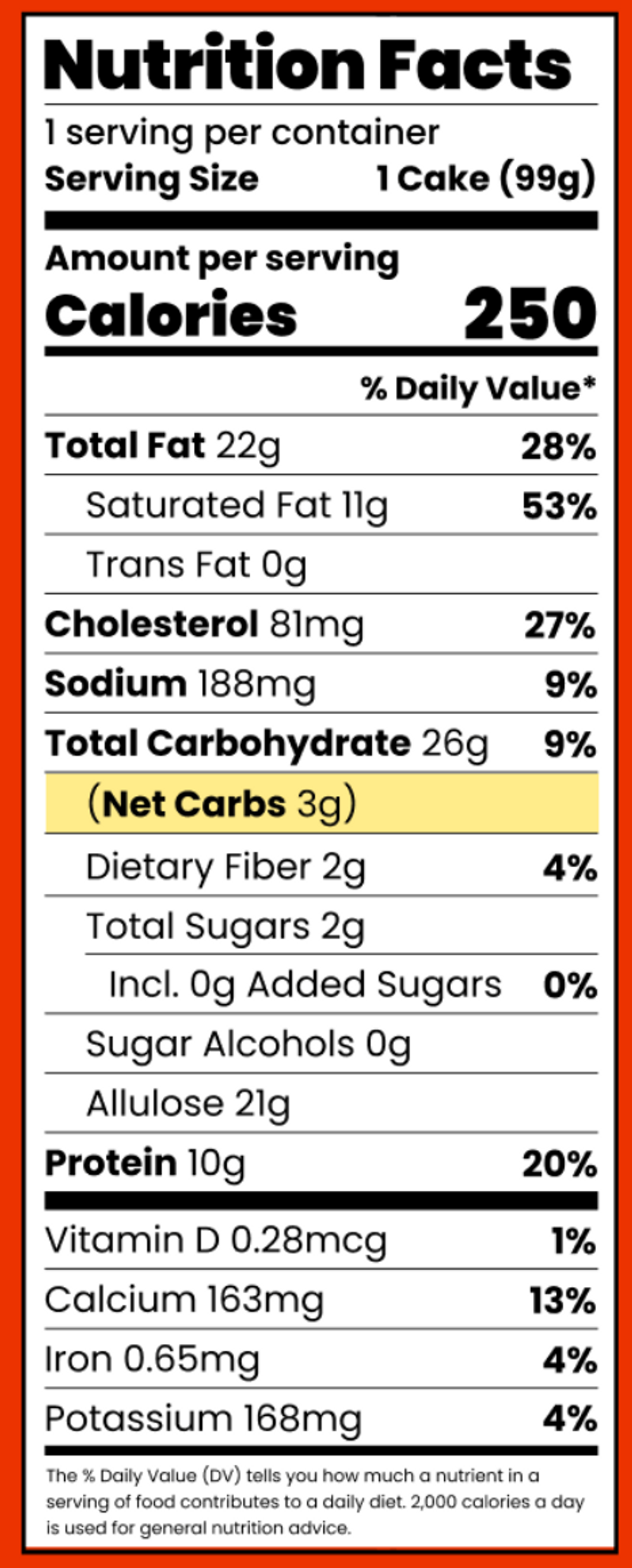 Pumpkin Spice Cheesecake (2 count) Nutrition