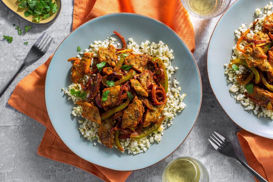 Puerto Rican peppers and onions with your choice of protein
