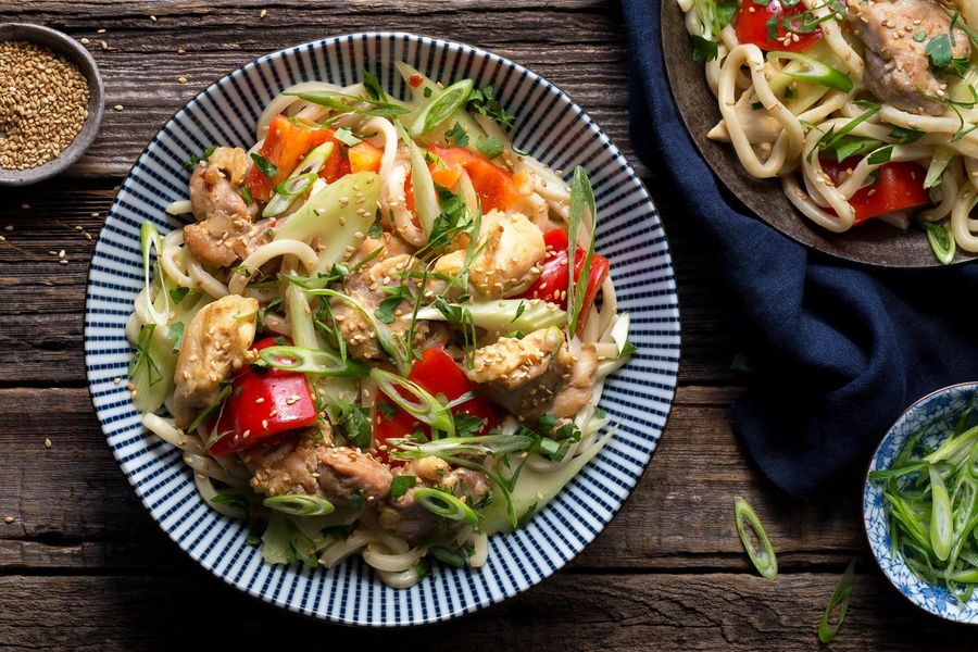 Sesame Chicken Stir Fry With Udon Noodles