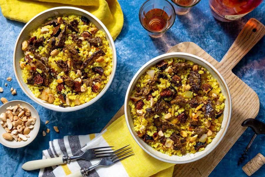 Balinese chicken stir-fry with coconut-turmeric cauliflower “rice”