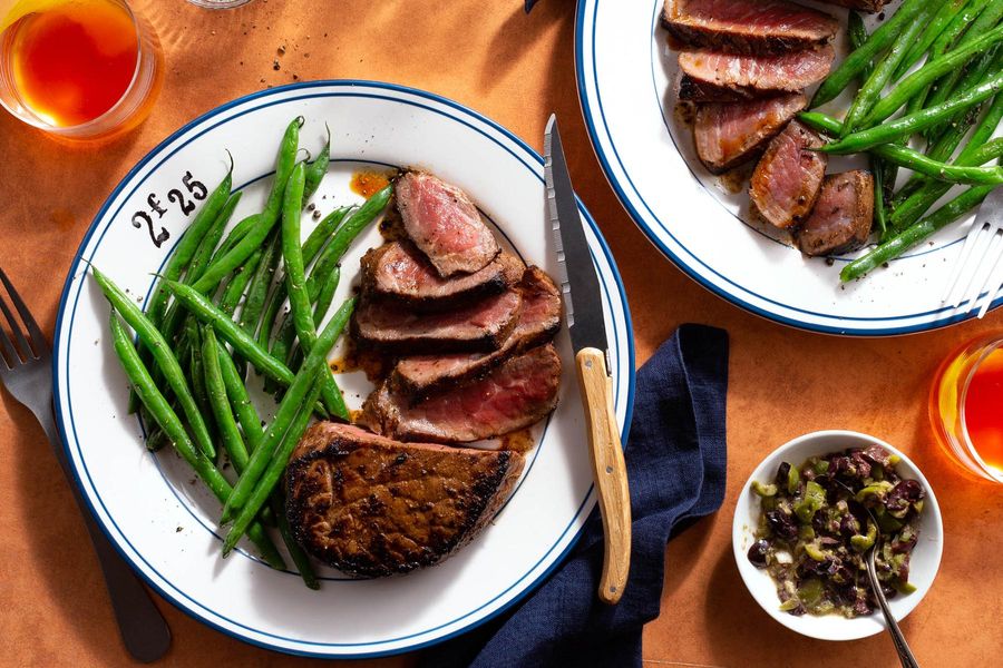 French Quarter Steak With Green Beans And Olive Tapenade Sun Basket